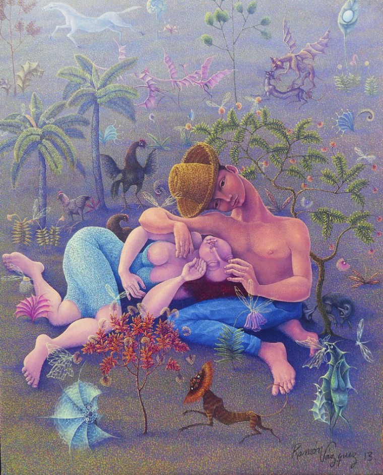 De la serie Parejas en el Jardín. El reposo, 2013. Óleo sobre tela. 80 x 65cm