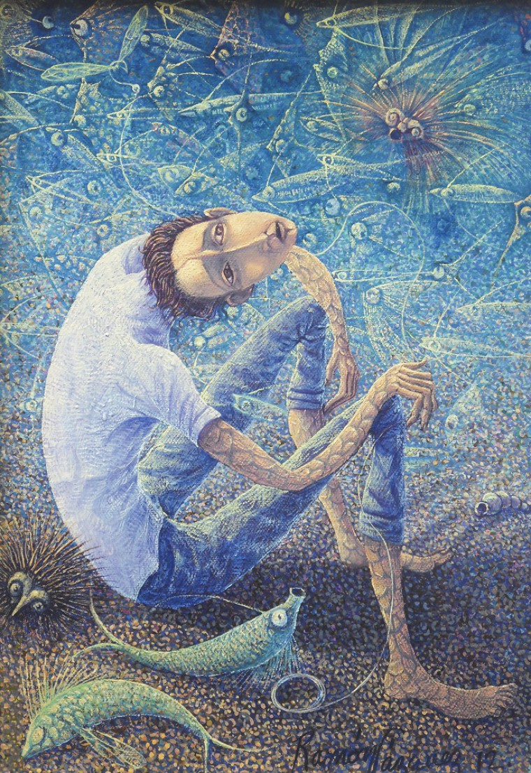 De la serie Pescadores de Sueños, 2012. Óleo sobre tela. 35 x 25cm