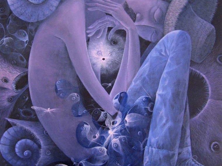 De la serie Nocturno. El soñador, 2007. Óleo sobre tela. 80 x 50cm